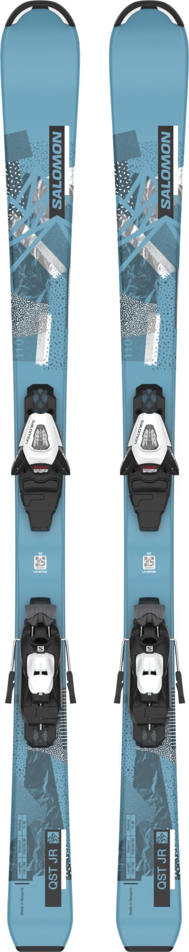 Salomon Junior Ski Set L QST S + C5 GW J75 PM Blue/Grey Salomon