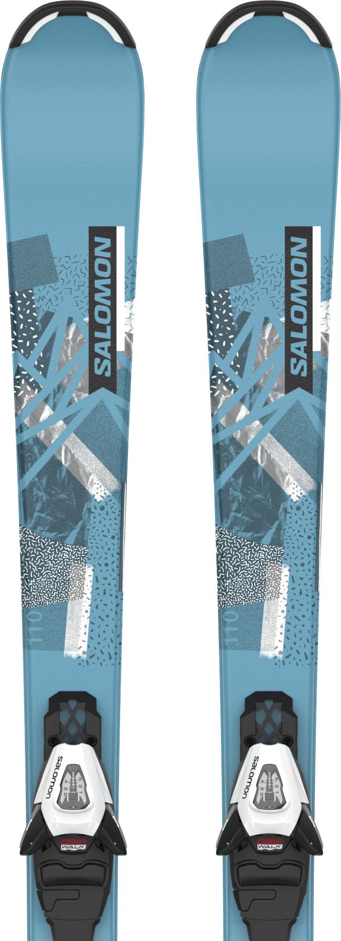 Salomon Junior Ski Set L QST S + C5 GW J75 PM Blue/Grey Salomon