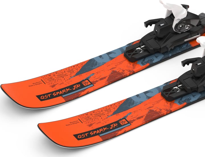 Salomon Juniors' Ski Set L QST Spark S + C5 GW J85 Flame/Copen Blue/Black Salomon