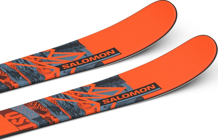 Salomon Juniors' Ski Set L QST Spark S + C5 GW J85 Flame/Copen Blue/Black Salomon