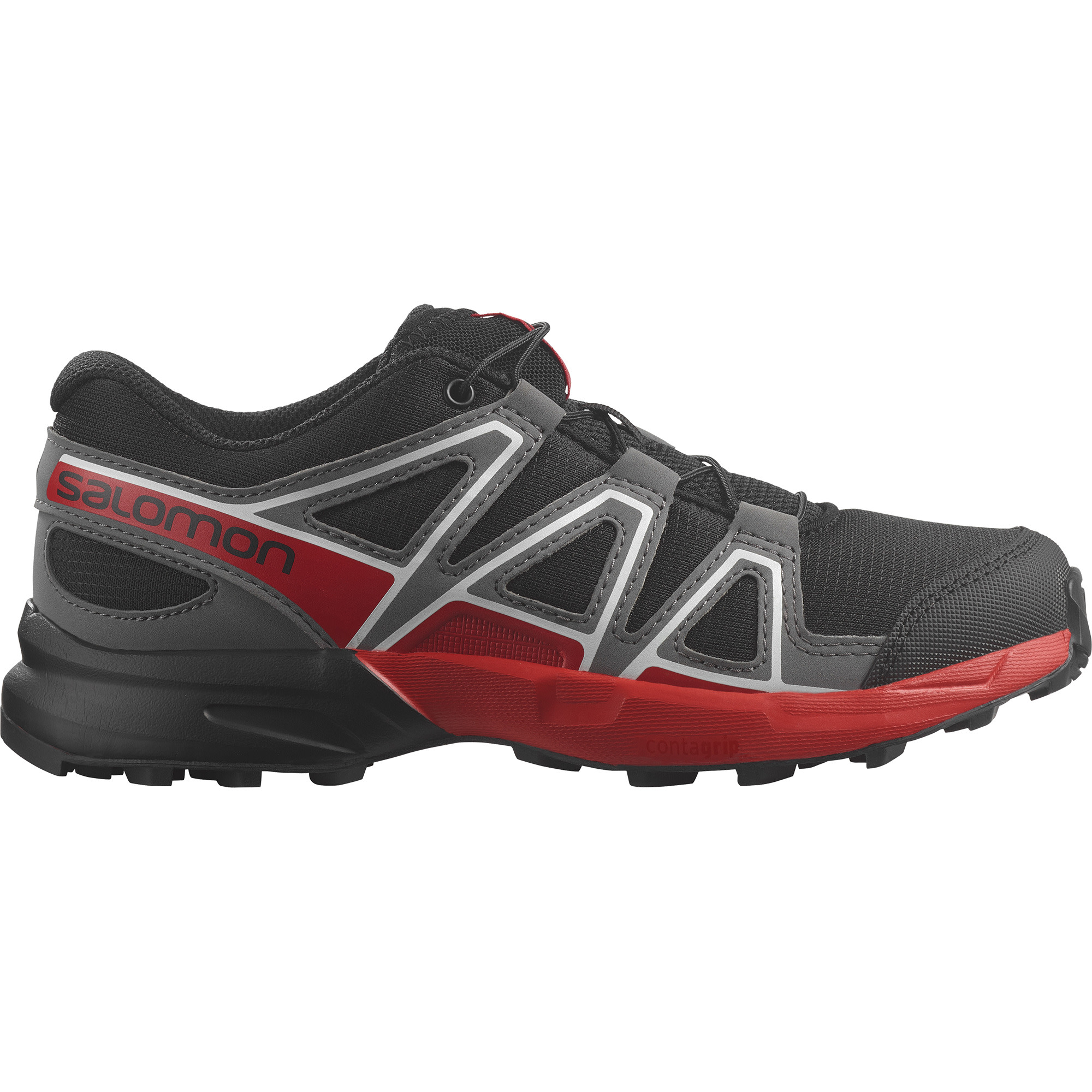 Salomon Juniors’ Speedcross Black/Quiet Shade/High Risk Red