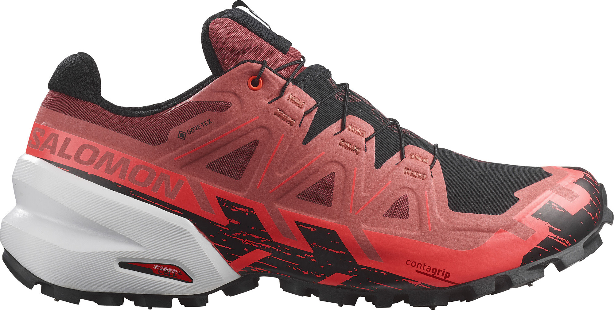 Salomon Unisex Spikecross 6 GORE-TEX Cow Hide/Black/Fiery Coral