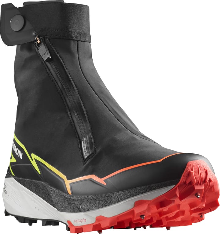 Salomon Unisex Winter Cross Spike Black/Fiery Coral/Safety Yellow Salomon