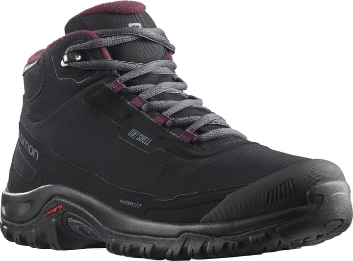 Salomon Women's Shelter ClimaSalomon Waterproof Black/Ebony/Wine Tasting Salomon