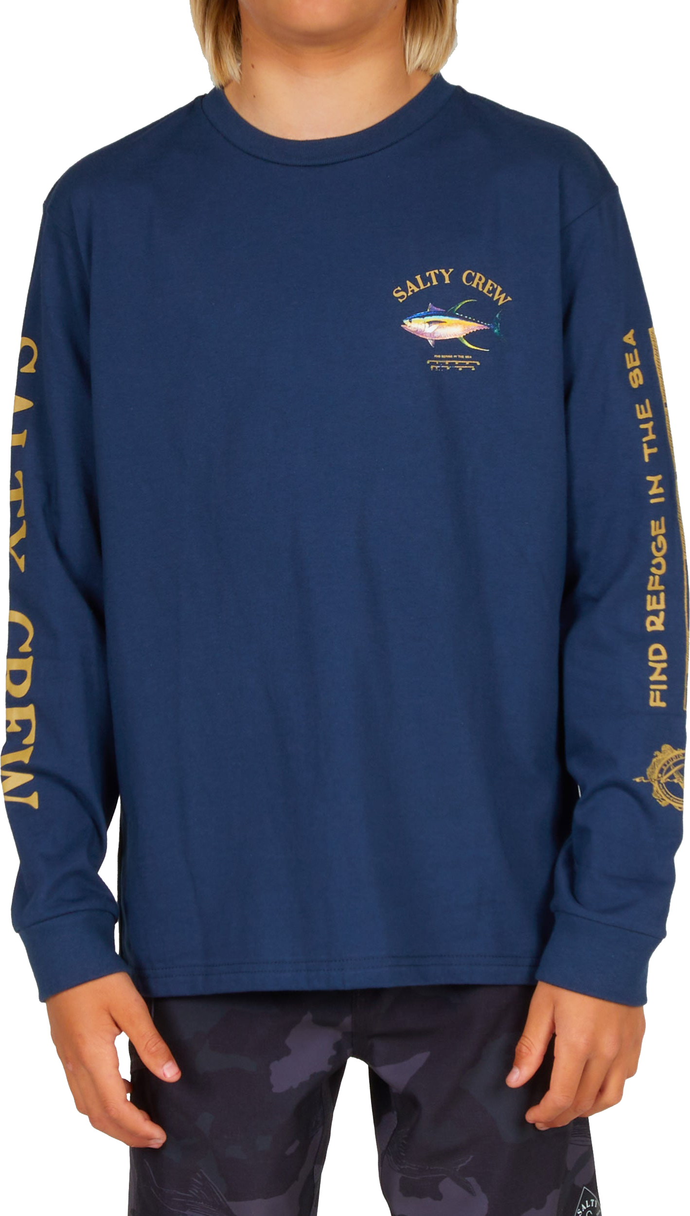 Salty Crew Kids’ Ahi Mount Long-Sleeve Tee Navy