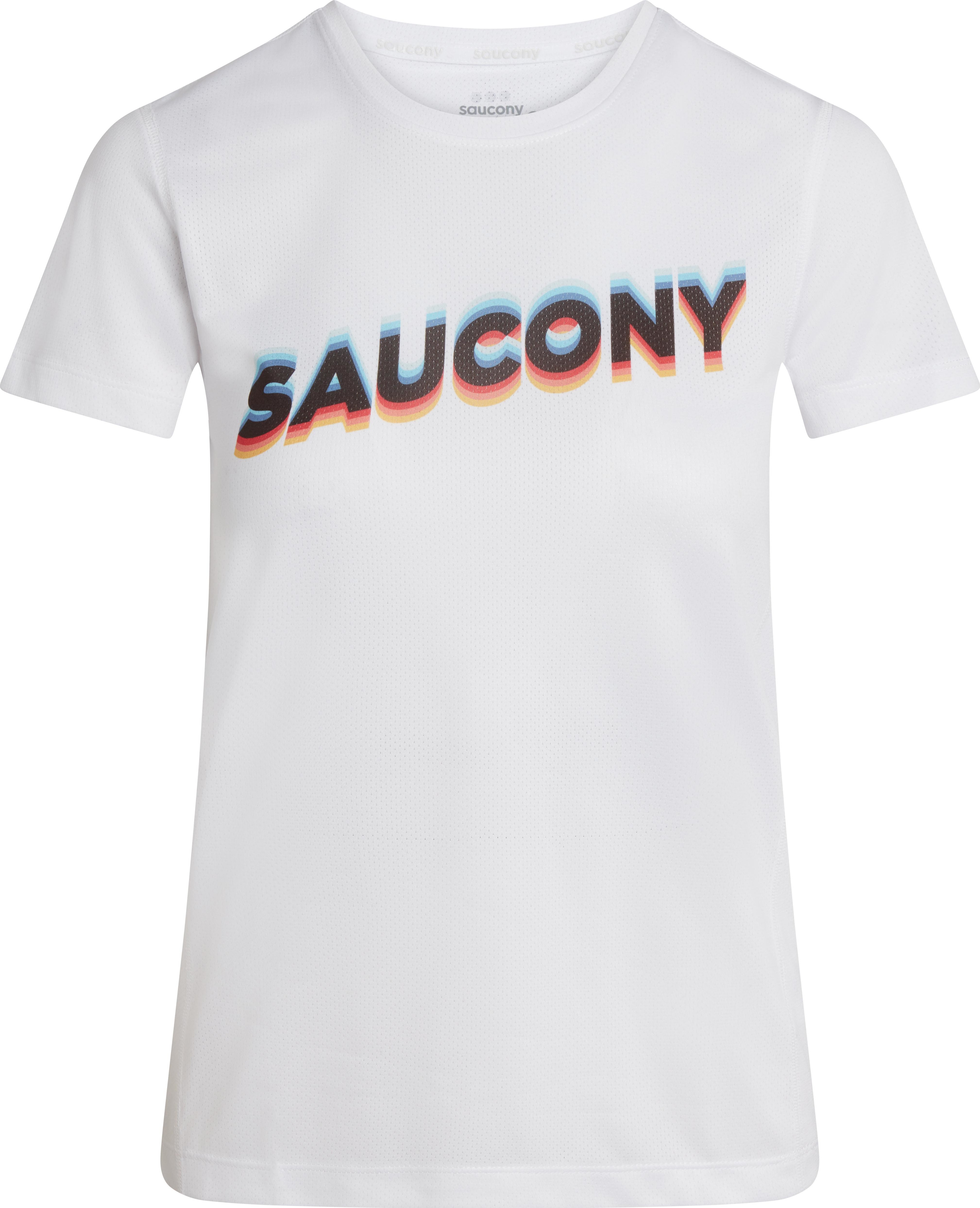 Saucony Women’s Stopwatch Graphic Short Sleeve White Graphic