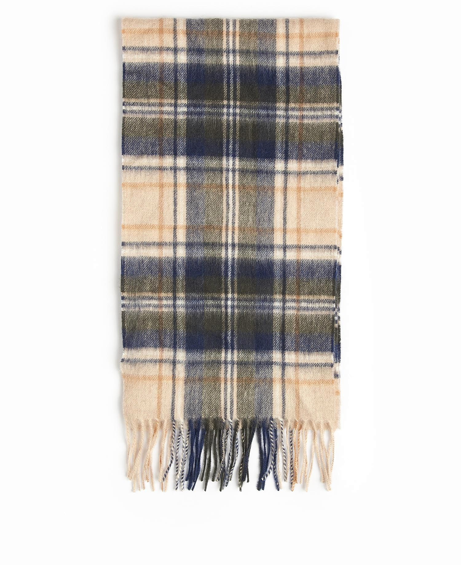 Barbour Unisex New Check Scarf Sand Beige Plaid