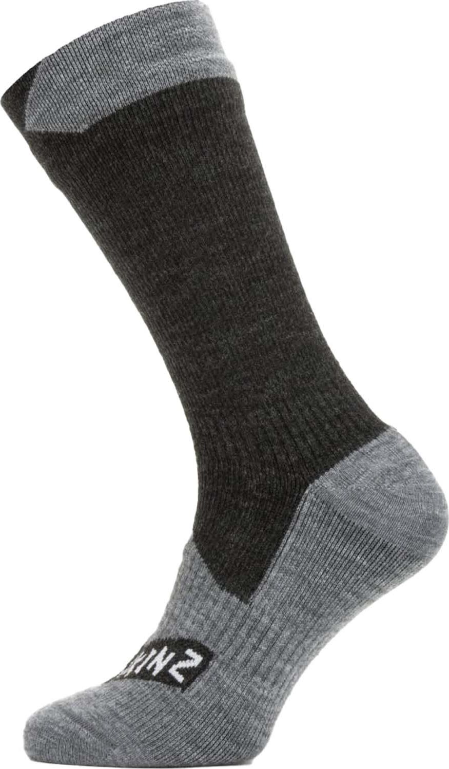 Sealskinz Raynham Waterproof All Weather Mid Length Sock Black/Dark Grey Marl