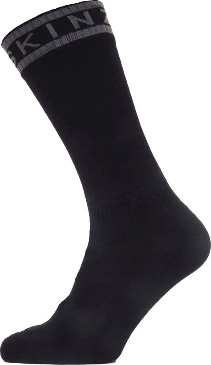 Sealskinz Waterproof Warm Weather Mid Length Sock with Hydrostop Black/Grey