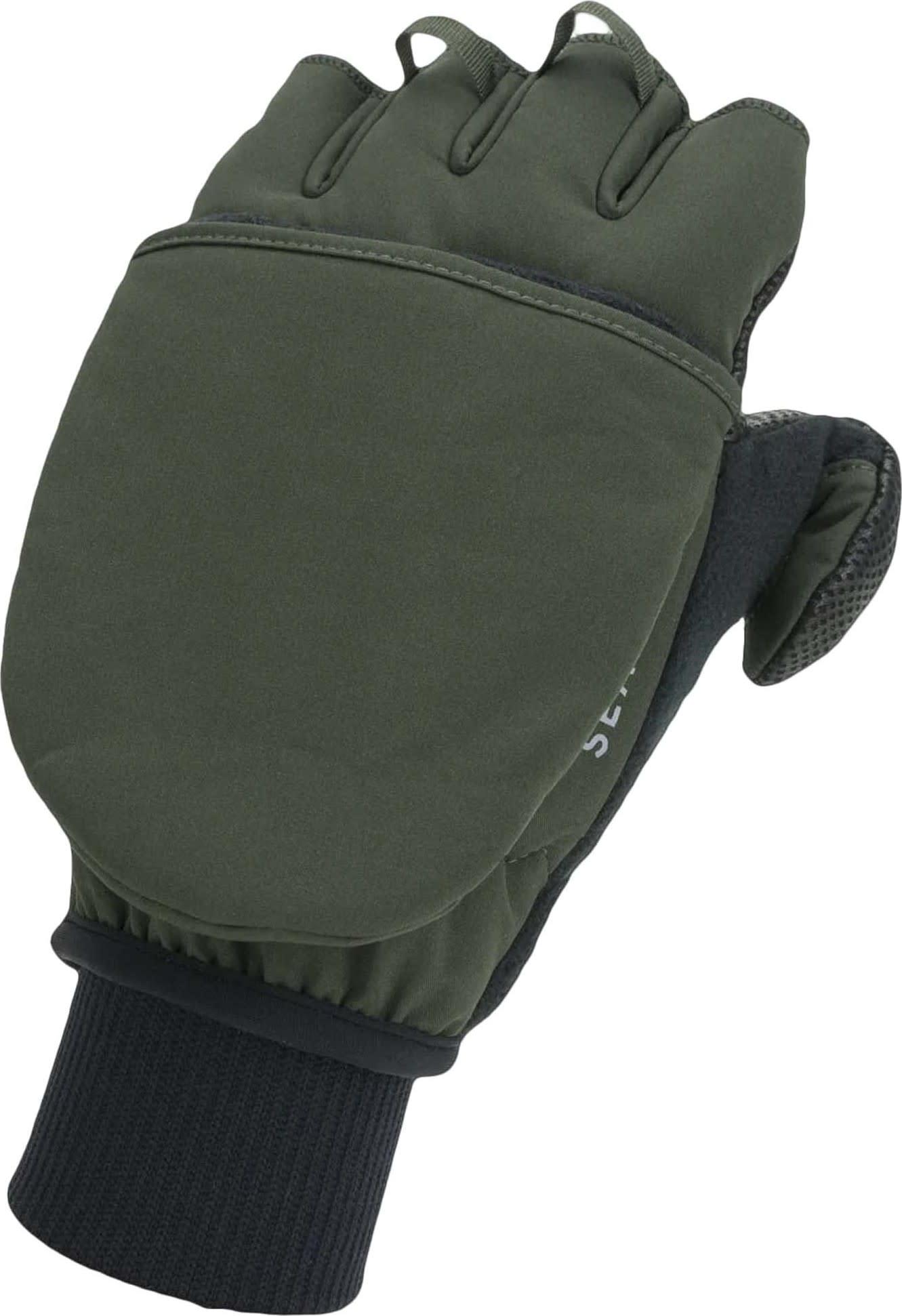 Sealskinz Windproof Cold Weather Convertible Mitt Olive Green/Black