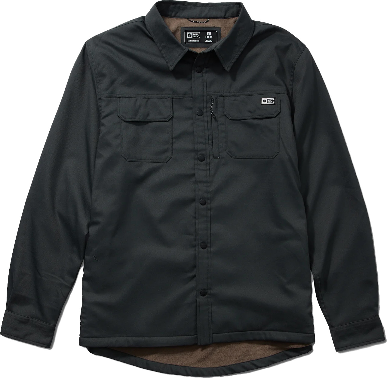 Salty Crew Men’s Fathom Ls Tech Shacket Charcoal