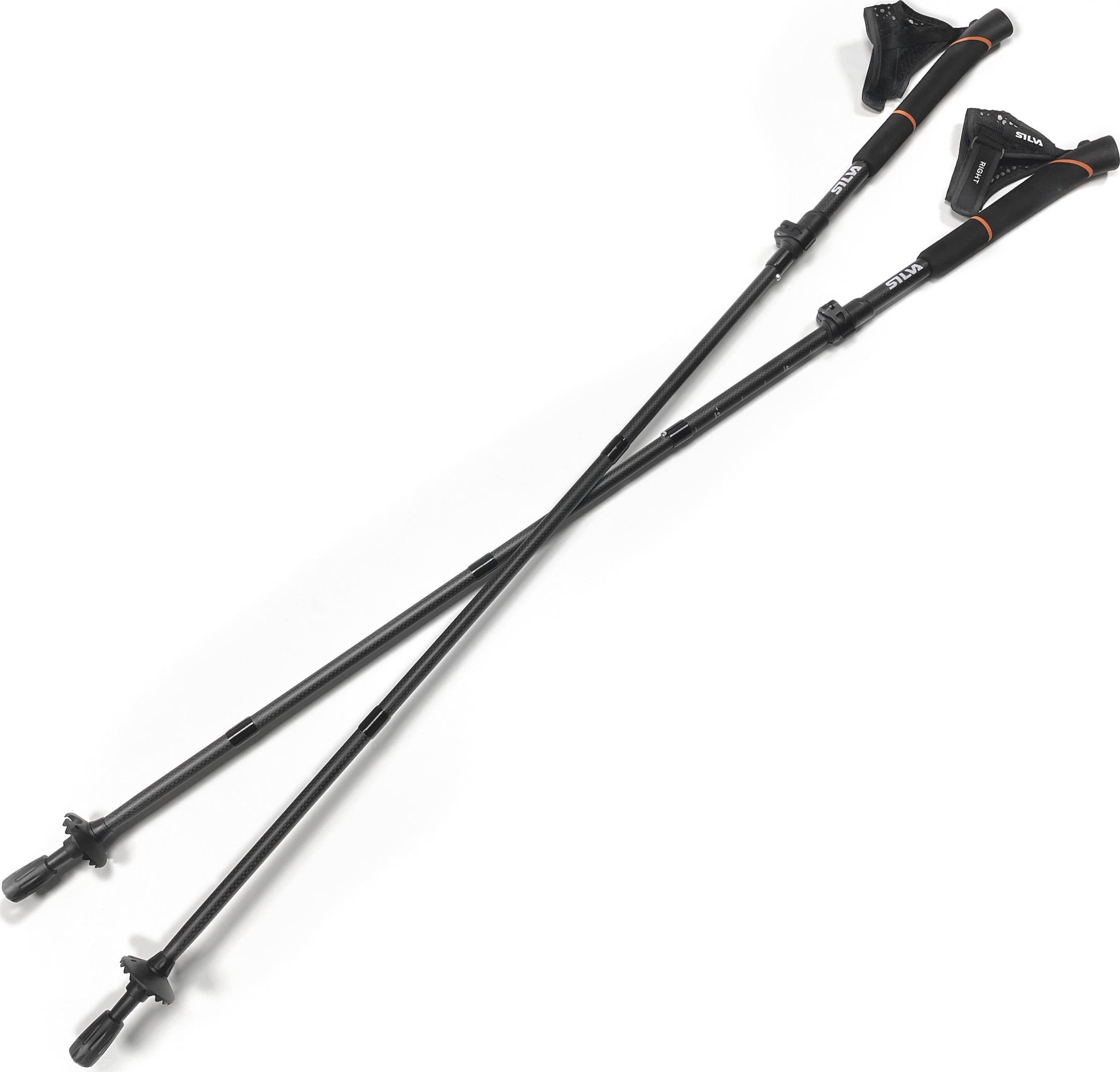 Silva Adjustable Running Poles Carbon 100-120cm Black
