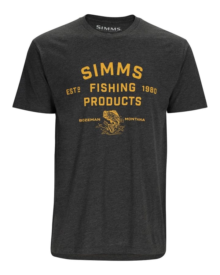 Simms Simms Stacked Logo Bass T-Shirt Charcoal Heather Simms