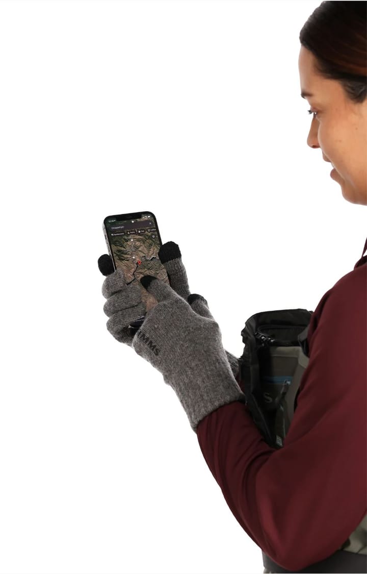 Simms Simms Wool Full Finger Glove Steel Simms