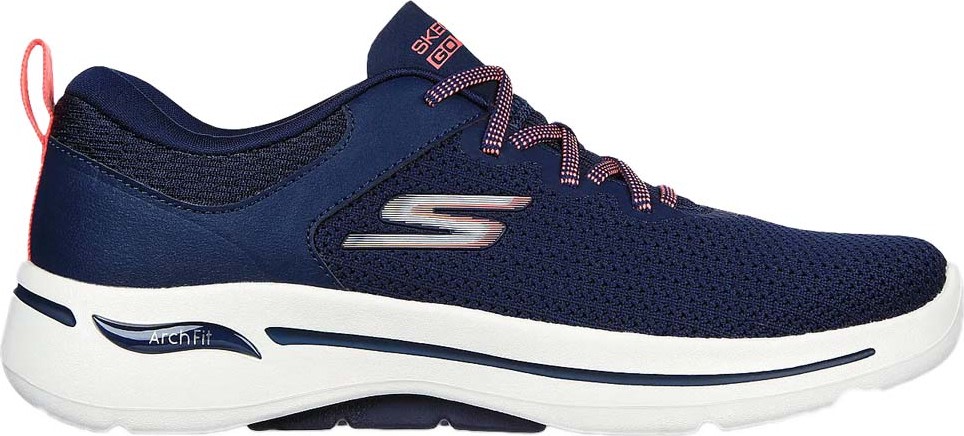 Skechers Women’s Go Walk Arch Fit – Vibrant Look Navy Coral