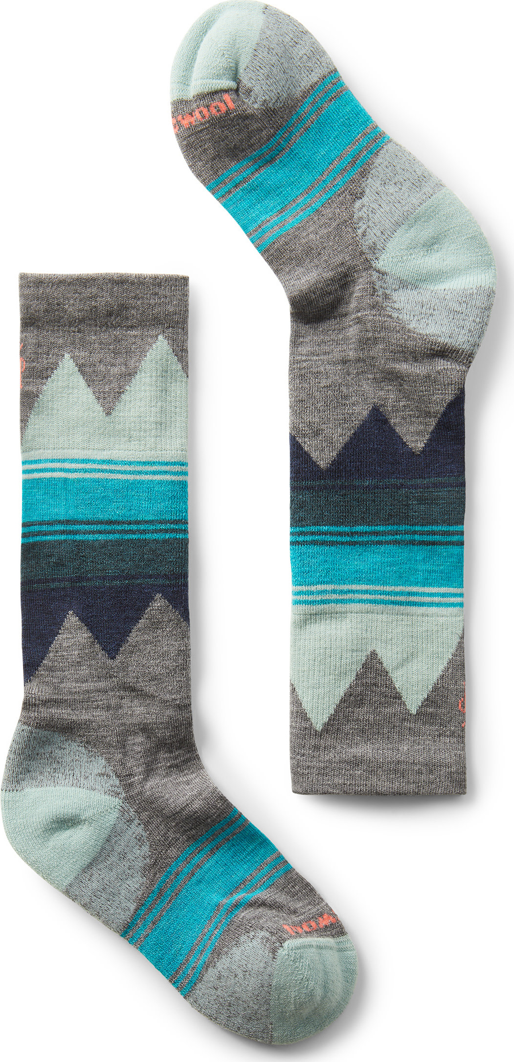 Smartwool Kids’ Ski Light Cushion Over The Calf Socks Medium Gray