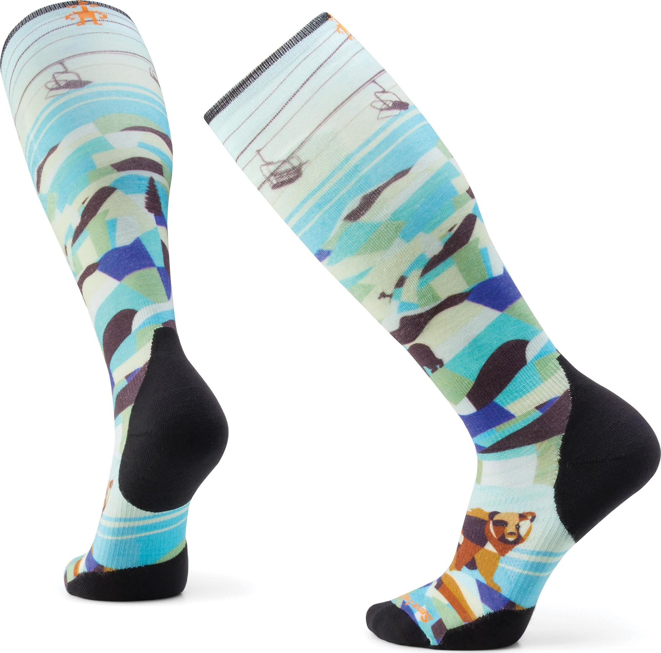 Smartwool Men’s Ski Targeted Cushion Backcountry Bear Print OTC Socks Capri