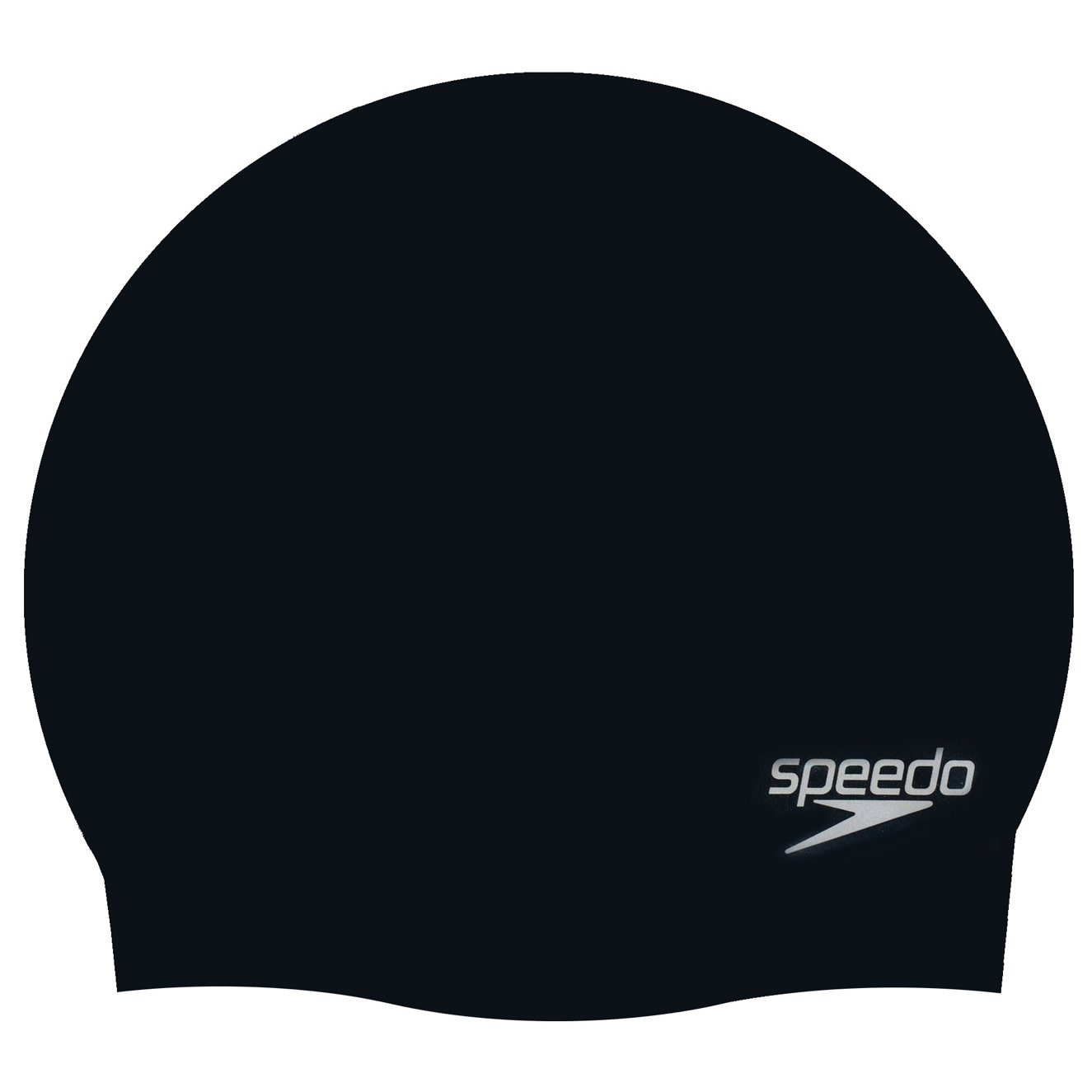 Speedo Plain Moulded Silicone Cap Blk Mop