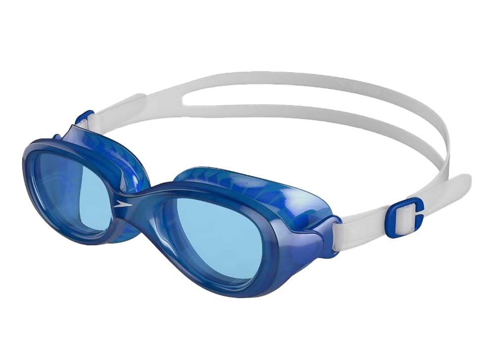 Speedo Juniors’ Futura Classic Goggles Clear/Neon Blue