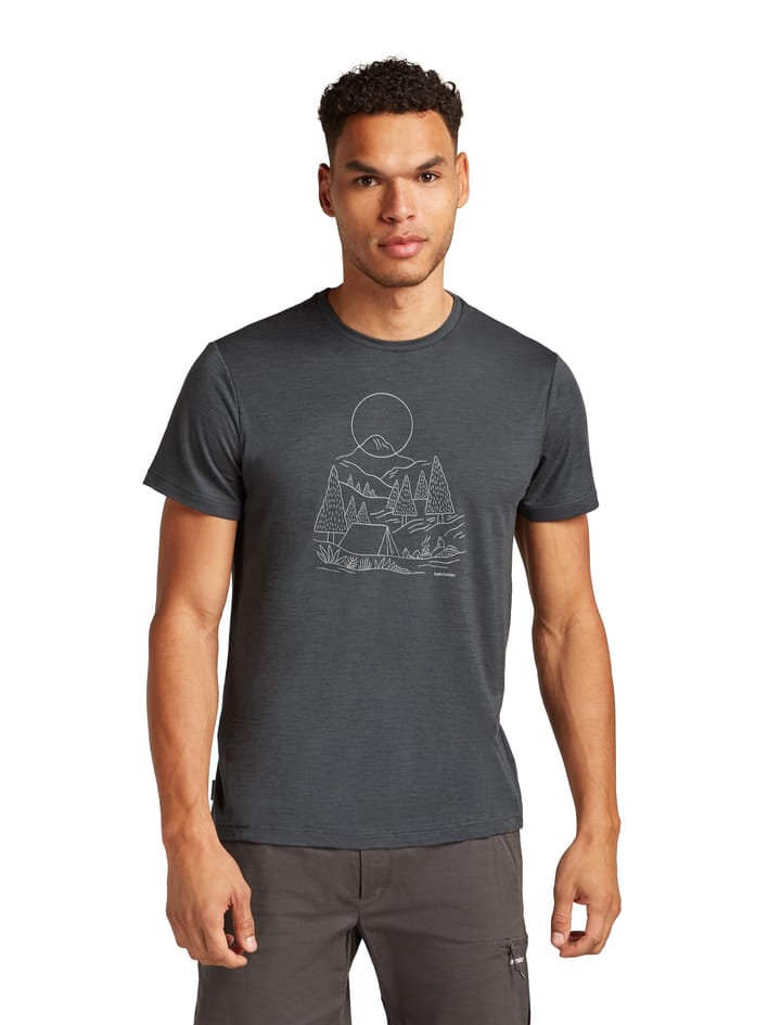 Icebreaker Men Merino 150 Tech Lite Iii Ss Tee Sunset Camp Obsidian Icebreaker