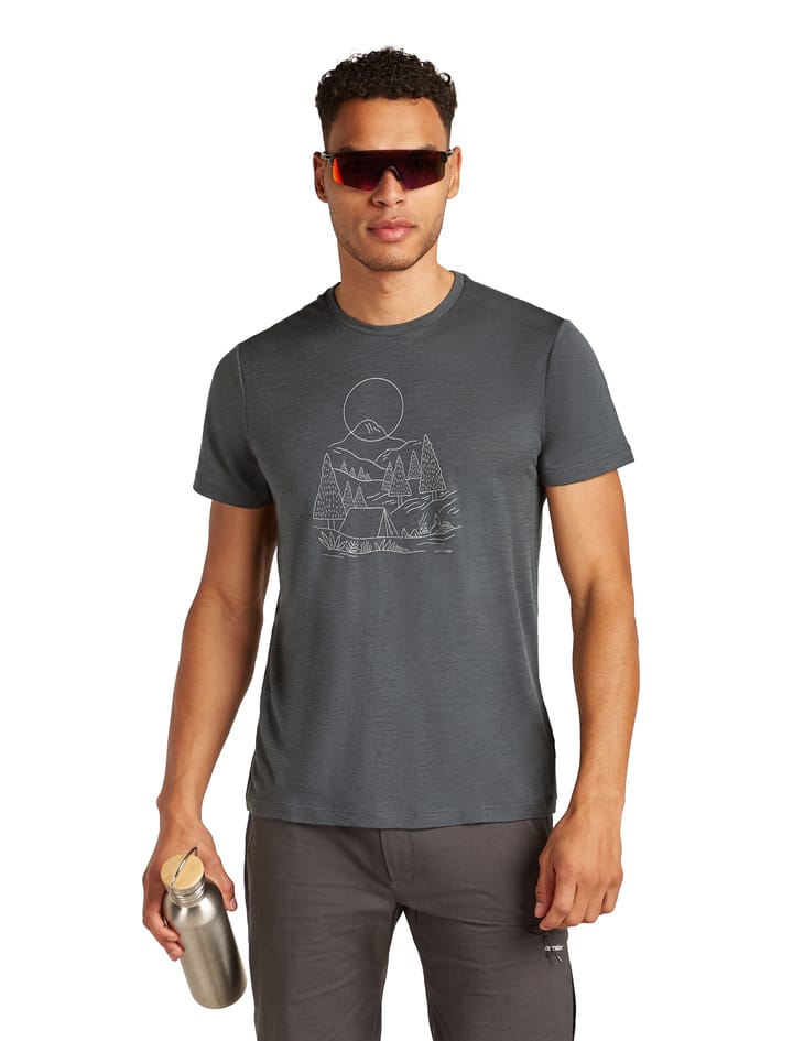 Icebreaker Men Merino 150 Tech Lite Iii Ss Tee Sunset Camp Obsidian Icebreaker