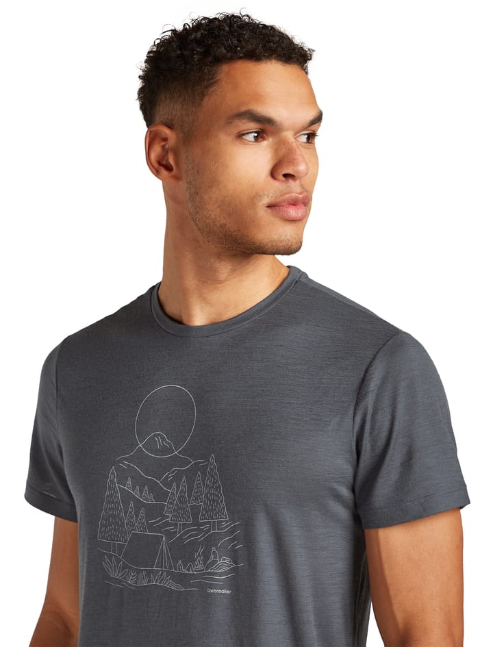 Icebreaker Men Merino 150 Tech Lite Iii Ss Tee Sunset Camp Obsidian Icebreaker