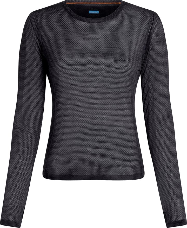 Icebreaker Women's Merino 75 Cool-Lite Featherlight Longleeve Crewe Black Icebreaker