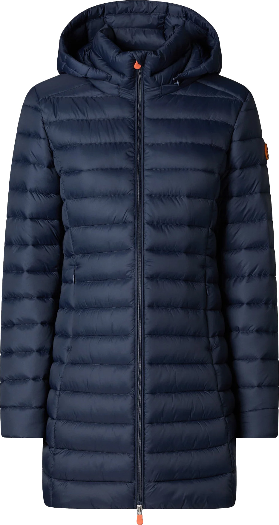 Save the Duck Women’s Long Animal Free Puffer Jacket Carol Navy Blue