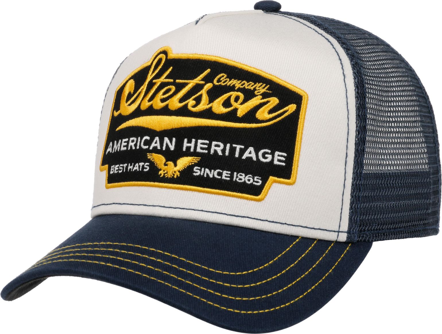 Stetson Men's Trucker Cap American Heritage Marine/White