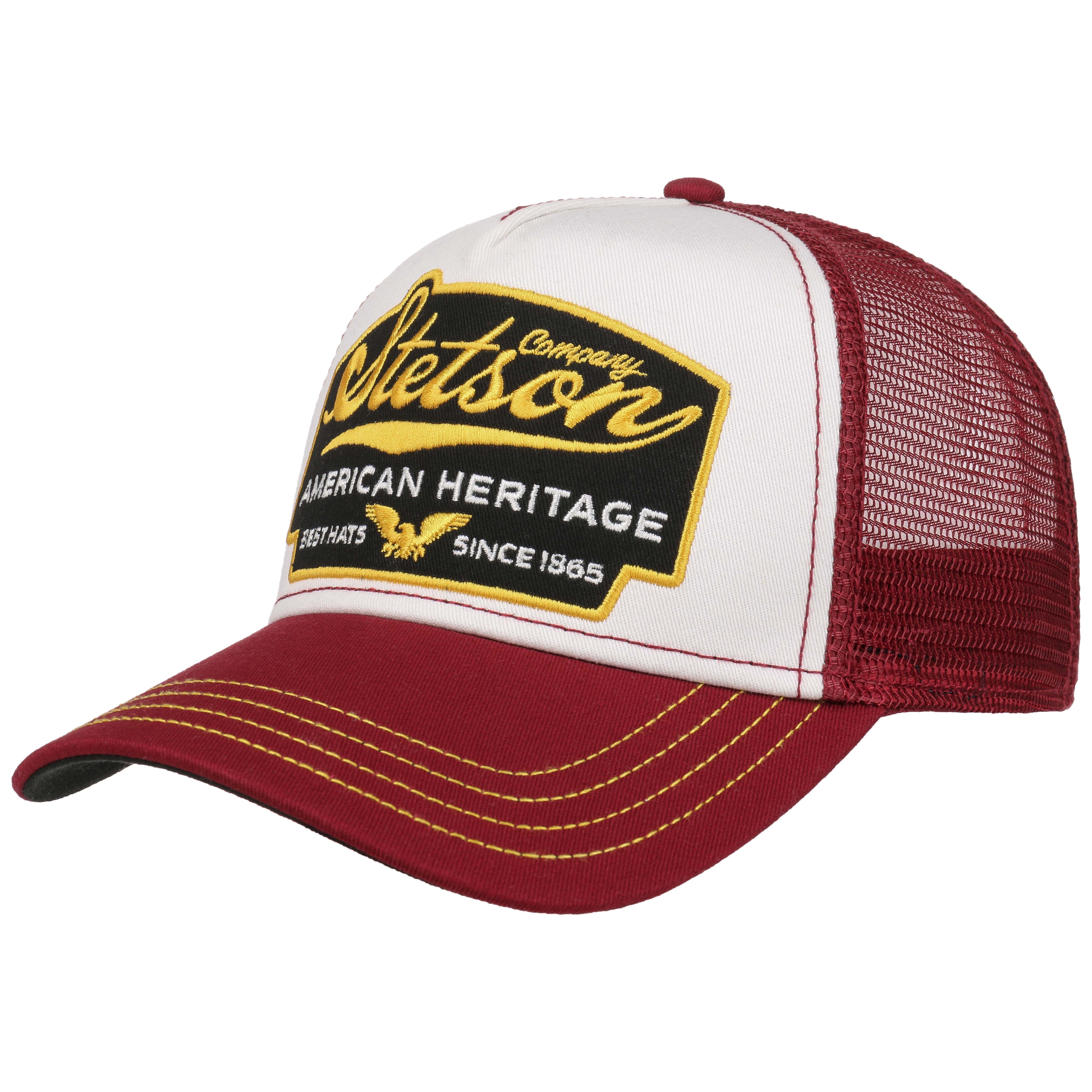 Stetson Men’s Trucker Cap American Heritage Wine Red/White