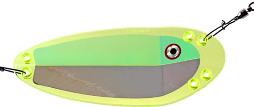 VK-Products Vk-Salmon S Rainbow Pearl 15cm Flasher Chartreuse Series VK-Products