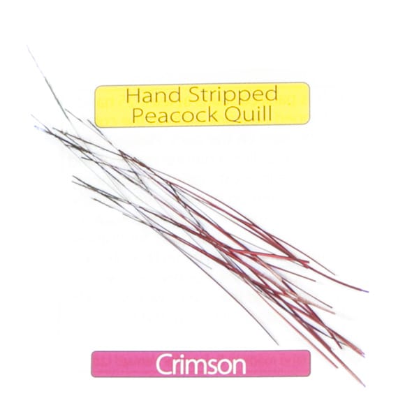 Veniard Stripped Peacock Quills Crimson Veniard