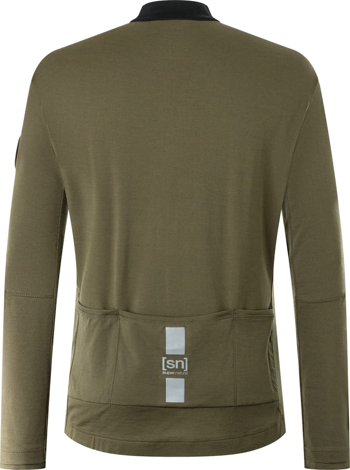 super.natural Men's Gravier Long Sleeve Jersey Olive Night/Jet Black super.natural