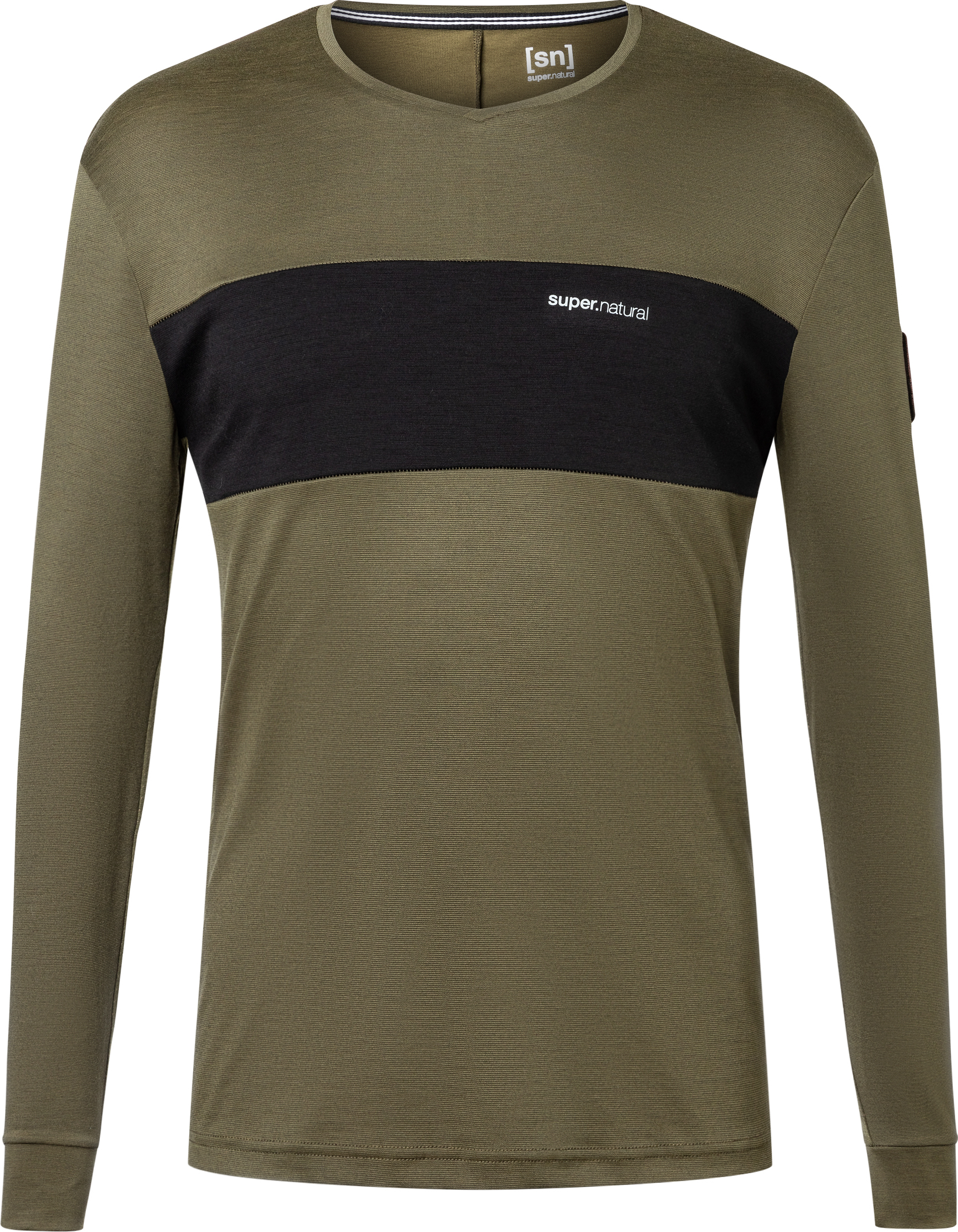 super.natural Men’s Gravier Long Sleeve Olive Night/Jet Black