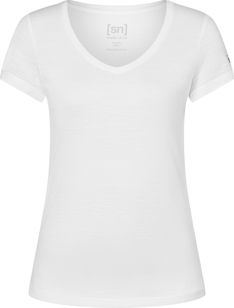 super.natural Women’s Base V-Neck Tee 140 Fresh White