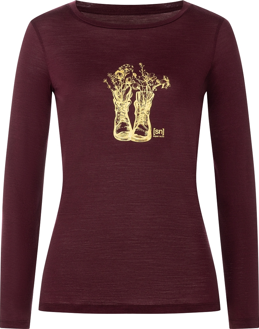 super.natural Women’s Blossom Boots Long Sleeve Wine Tasting/Gold