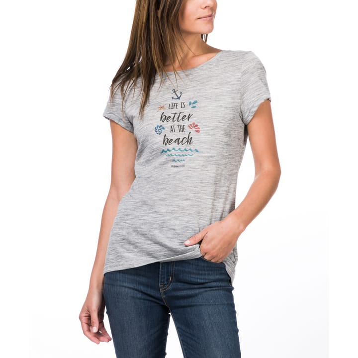 super.natural Women's Digital Print Tee Ash Melange/Watercolor Print super.natural