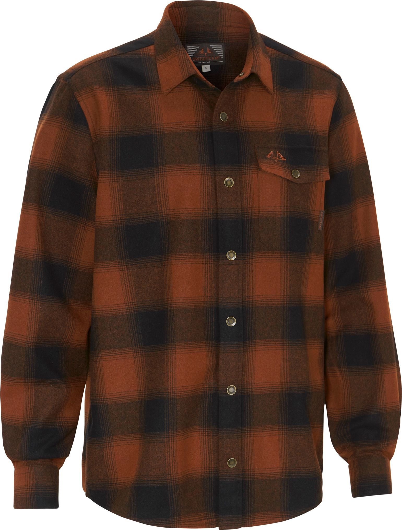 Swedteam Men's Lynx Wool Shirt Dark Orange