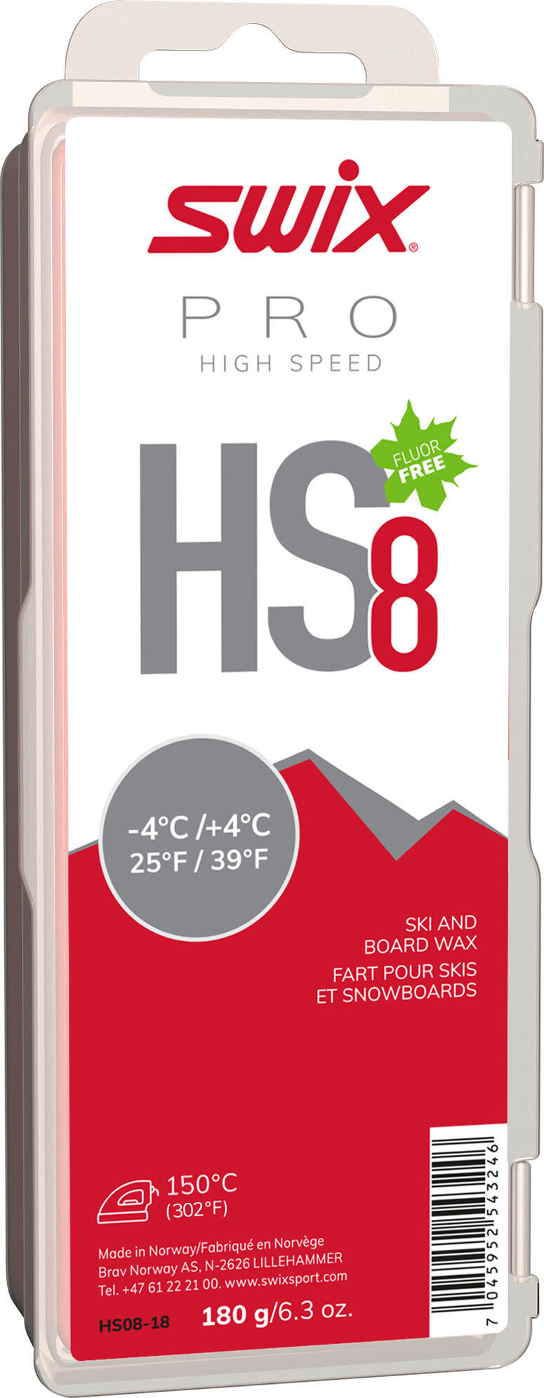 Swix HS8 Red -4°C/+4°C 180g Nocolour