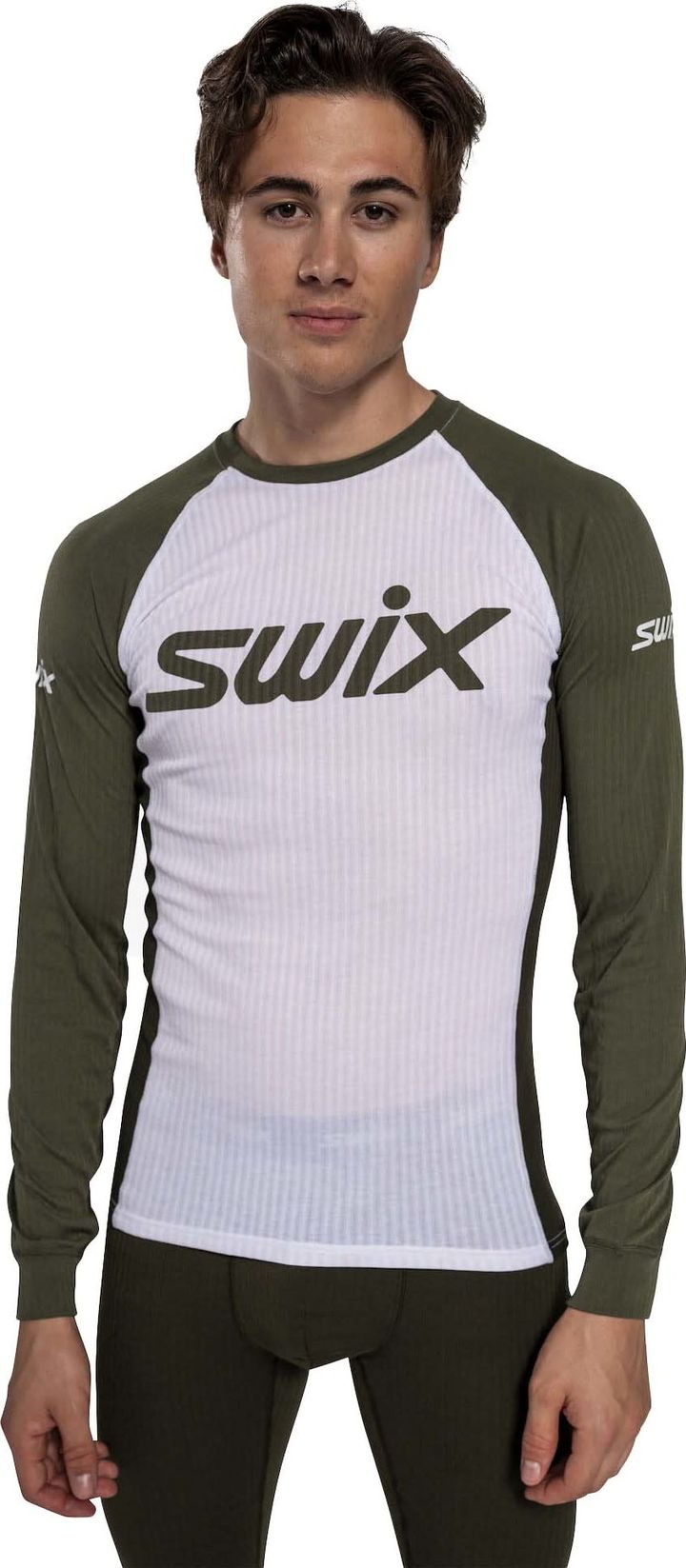 Swix Men's RaceX Classic Long Sleeve Bright White/ Olive Swix