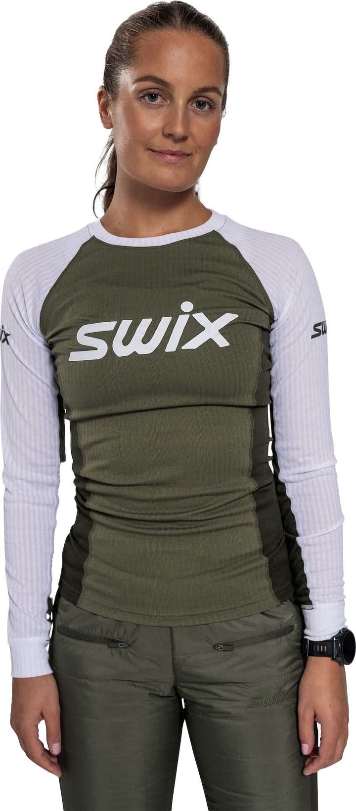 Swix Women's RaceX Classic Long Sleeve Olive/ Bright White Swix