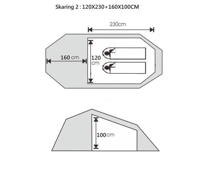 Sydvang Skaring 2P Ultralight Tunnel Tent Olivine Sydvang