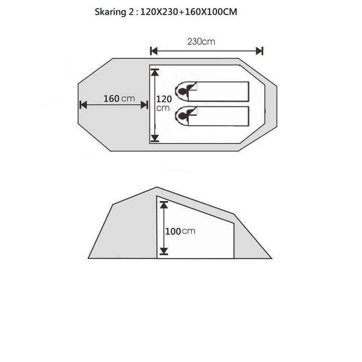 Sydvang Skaring 2P Ultralight Tunnel Tent Olivine Sydvang