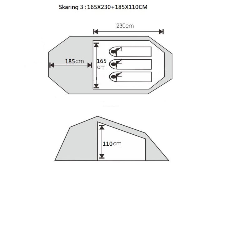 Sydvang Skaring 3P Ultralight Tunnel Tent Haute Red Sydvang