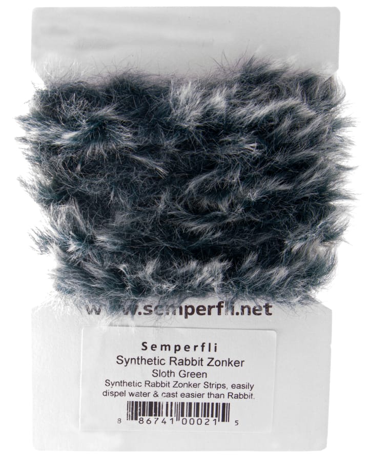 Semperfli Semperfli Synthetic Rabbit Zonker Strips Sloth Green Semperfli