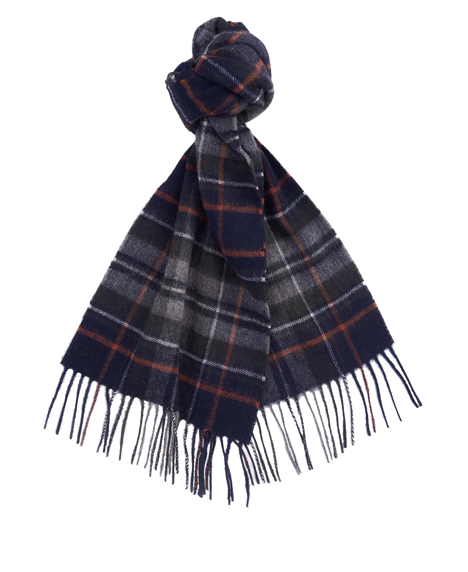 Barbour Unisex New Check Scarf Navy/dark Ginger