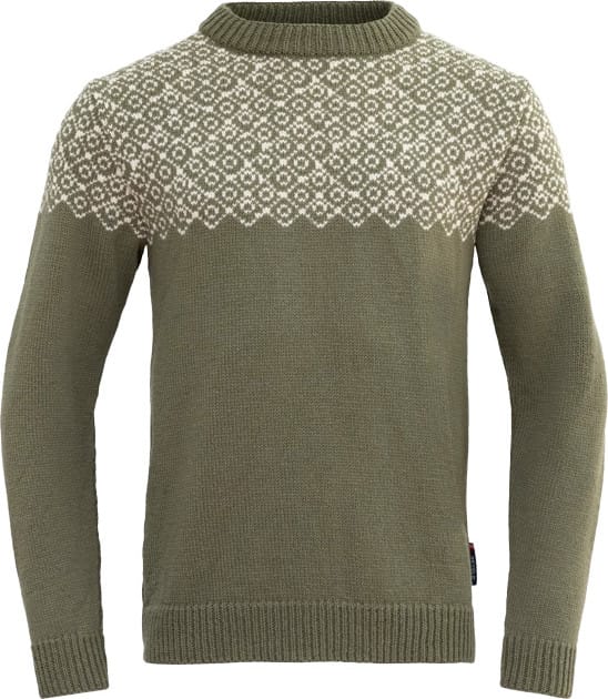 Devold Bjørnøya Sweater Crew Neck Lichen/offwhite