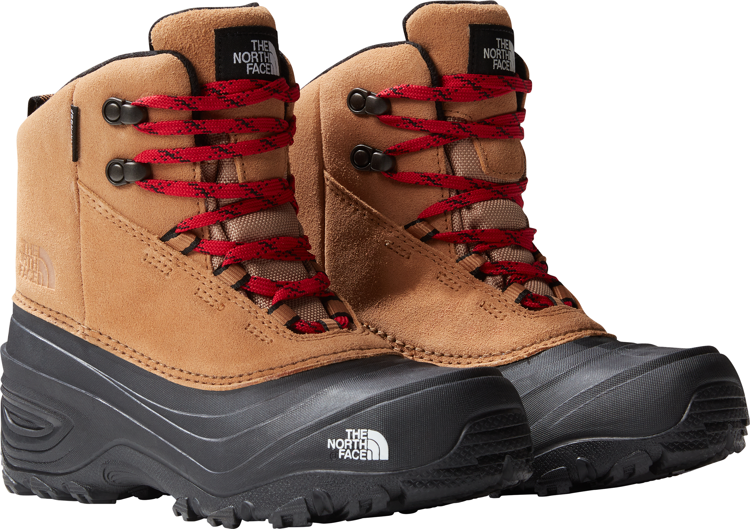 The North Face Kids’ Chilkat V Lace Waterproof Hiking Boots Almond Butter/TNF Black