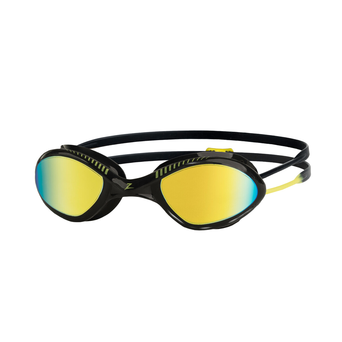 Zoggs Tiger Titanium Mirrored Goggle Black/Yellow/Mirror Lime