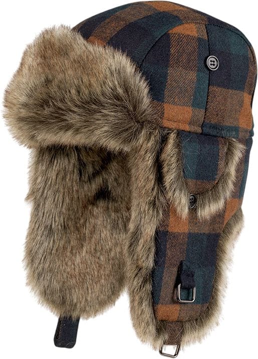 MJM Mjm Trapper Rex 32 Faux Fur Rust Check MJM